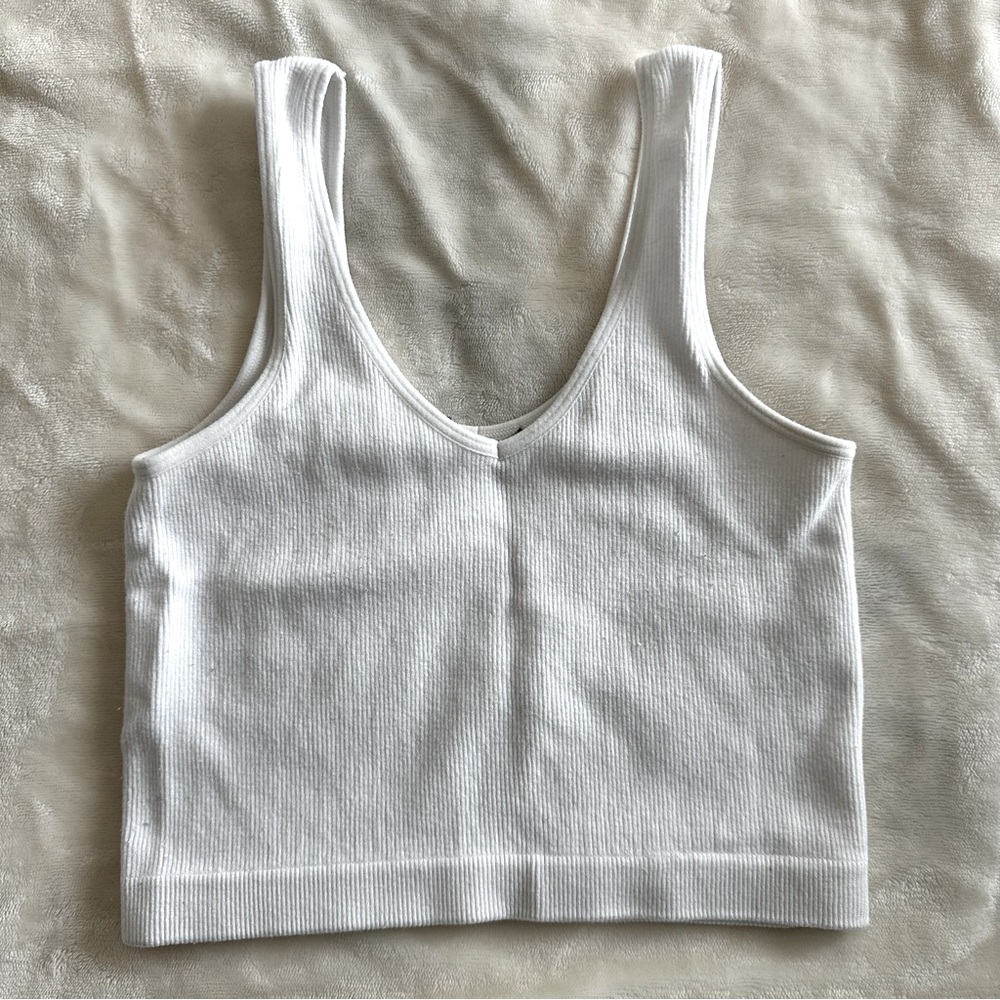 small white tank crop top
